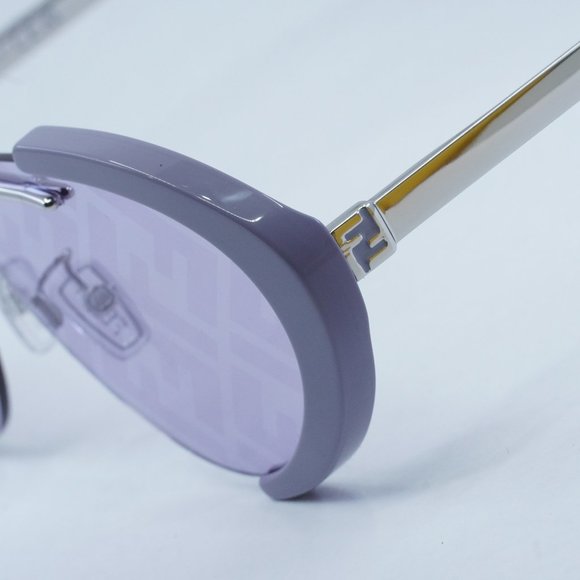 NEW FENDI FE40042U 81U VIOLET SILVER/LILAC MIRROR WITH FF PATTERN SUNGLASSES - Picture 5 of 12
